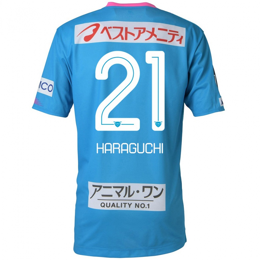 Kinder Konosuke Haraguchi #21 Blau Rosa Heimtrikot Trikot 2024/25 T-Shirt Belgien