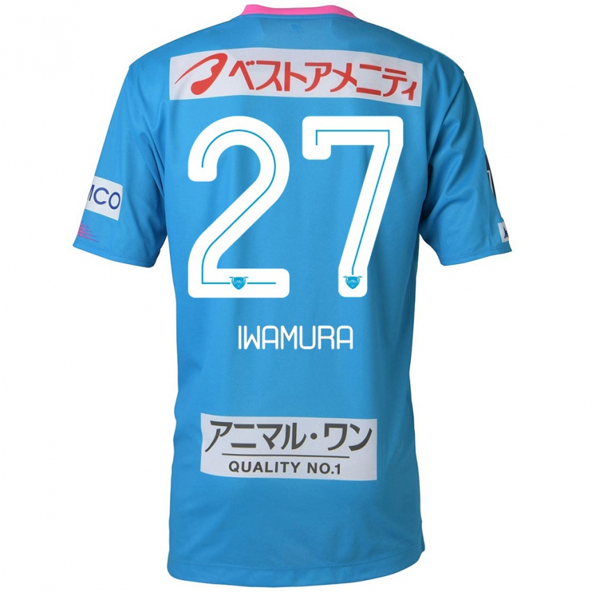 Kinder Junnosuke Iwamura #27 Blau Rosa Heimtrikot Trikot 2024/25 T-Shirt Belgien