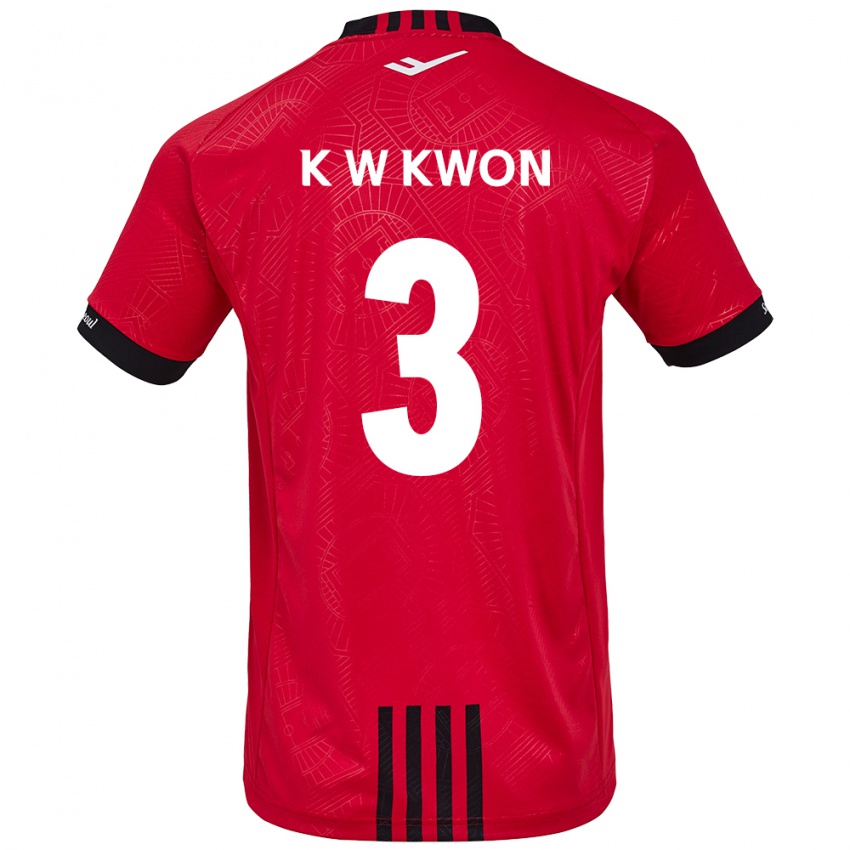 Enfant Maillot Wan-Kyu Kwon #3 Rouge Noir Tenues Domicile 2024/25 T-Shirt Belgique