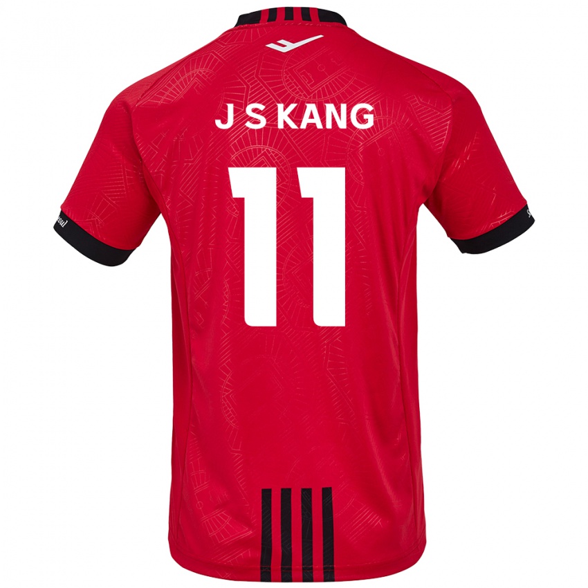 Enfant Maillot Seong-Jin Kang #11 Rouge Noir Tenues Domicile 2024/25 T-Shirt Belgique