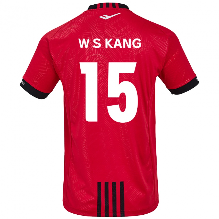 Kinder Sang-Woo Kang #15 Rot Schwarz Heimtrikot Trikot 2024/25 T-Shirt Belgien