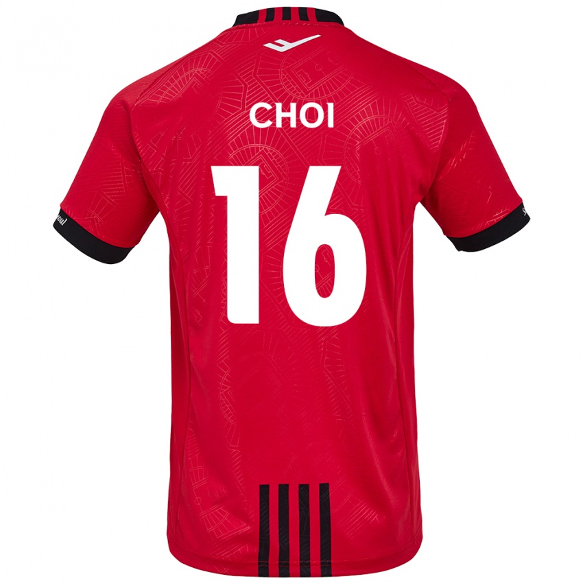 Kinder Jun Choi #16 Rot Schwarz Heimtrikot Trikot 2024/25 T-Shirt Belgien