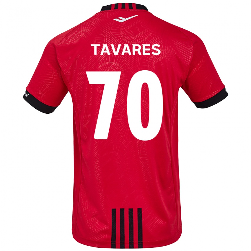 Kinder Ronaldo Tavares #70 Rot Schwarz Heimtrikot Trikot 2024/25 T-Shirt Belgien