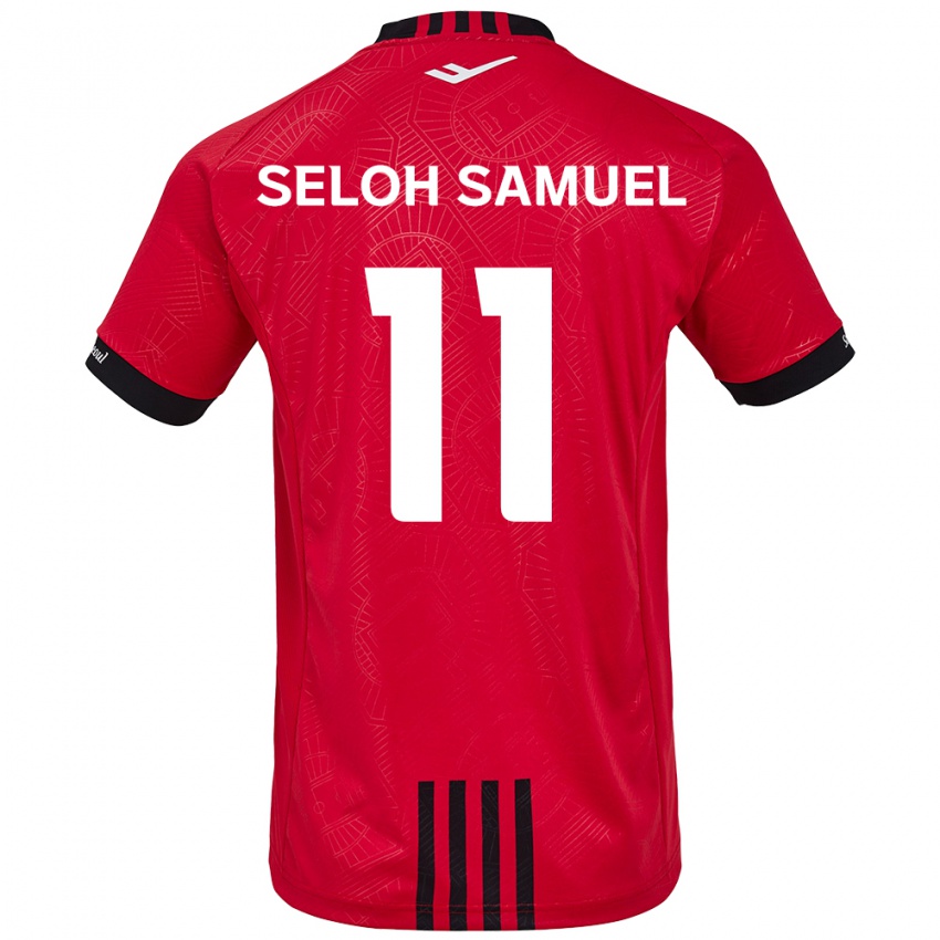 Kinder Gbato Seloh Samuel #11 Rot Schwarz Heimtrikot Trikot 2024/25 T-Shirt Belgien