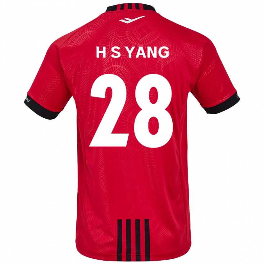 Kinder Seung-Hyeon Yang #28 Rot Schwarz Heimtrikot Trikot 2024/25 T-Shirt Belgien