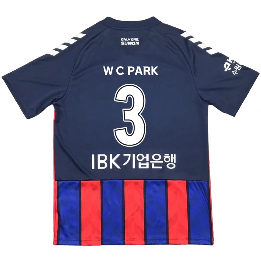 Kinder Cheol-Woo Park #3 Blau Rot Heimtrikot Trikot 2024/25 T-Shirt Belgien