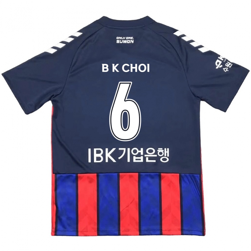 Kinder Kyu-Baek Choi #6 Blau Rot Heimtrikot Trikot 2024/25 T-Shirt Belgien