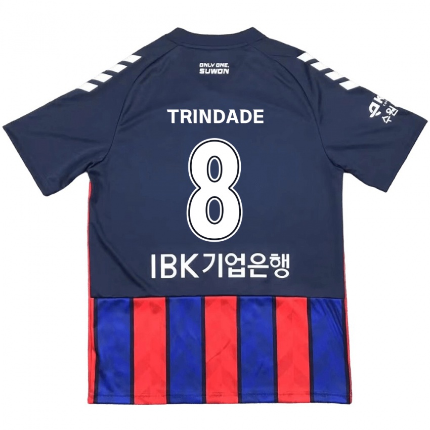 Kinder Matheus Trindade #8 Blau Rot Heimtrikot Trikot 2024/25 T-Shirt Belgien