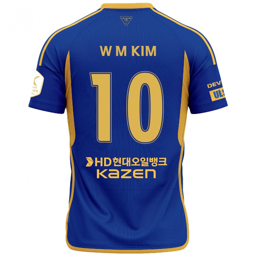 Kinder Min-Woo Kim #10 Blau Gelb Heimtrikot Trikot 2024/25 T-Shirt Belgien