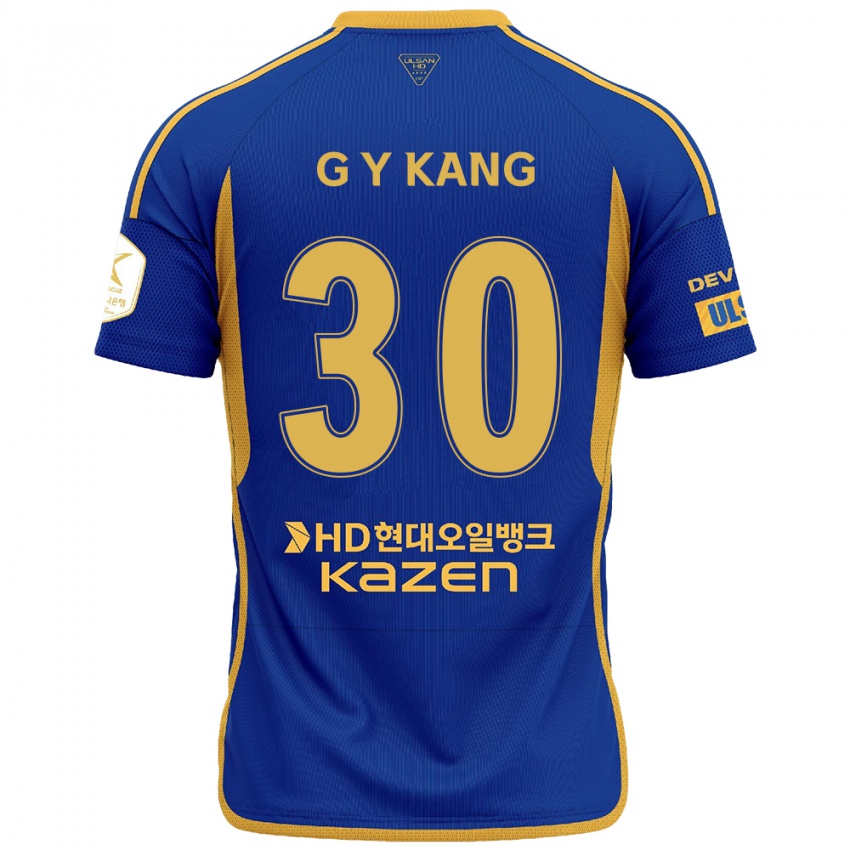 Kinder Yun-Gu Kang #30 Blau Gelb Heimtrikot Trikot 2024/25 T-Shirt Belgien