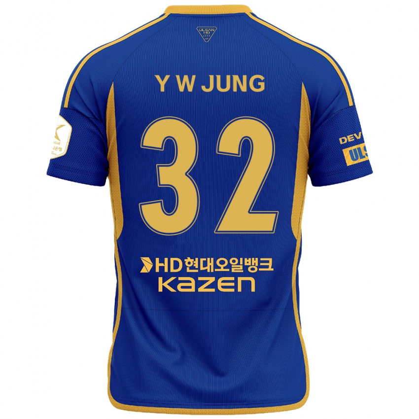 Kinder Woo-Young Jung #32 Blau Gelb Heimtrikot Trikot 2024/25 T-Shirt Belgien