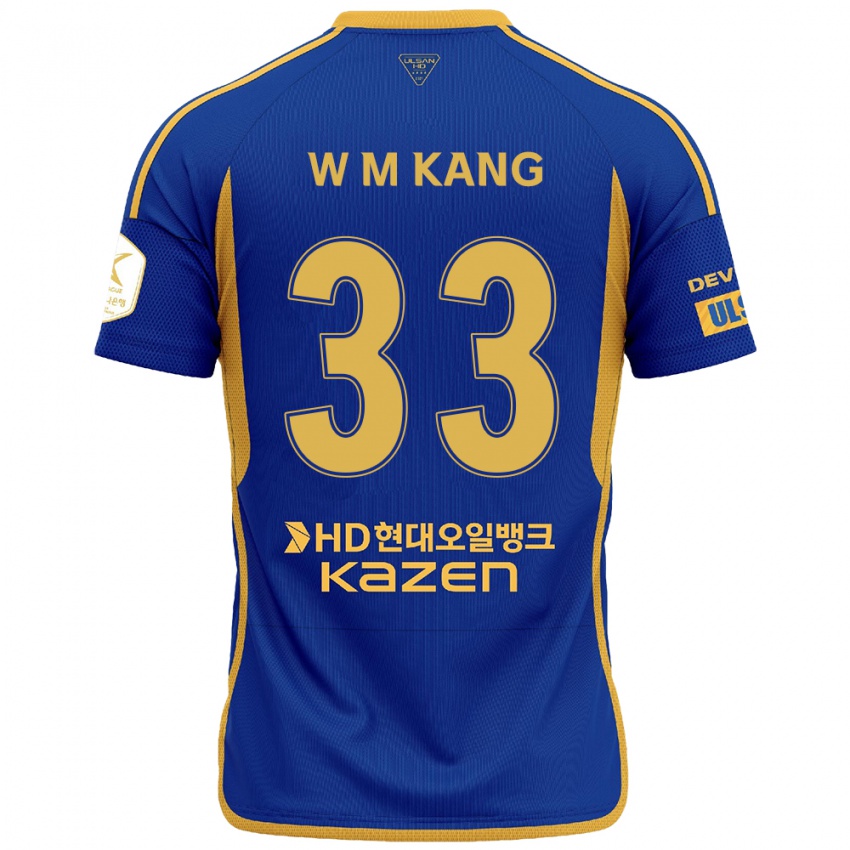 Kinder Min-Woo Kang #33 Blau Gelb Heimtrikot Trikot 2024/25 T-Shirt Belgien