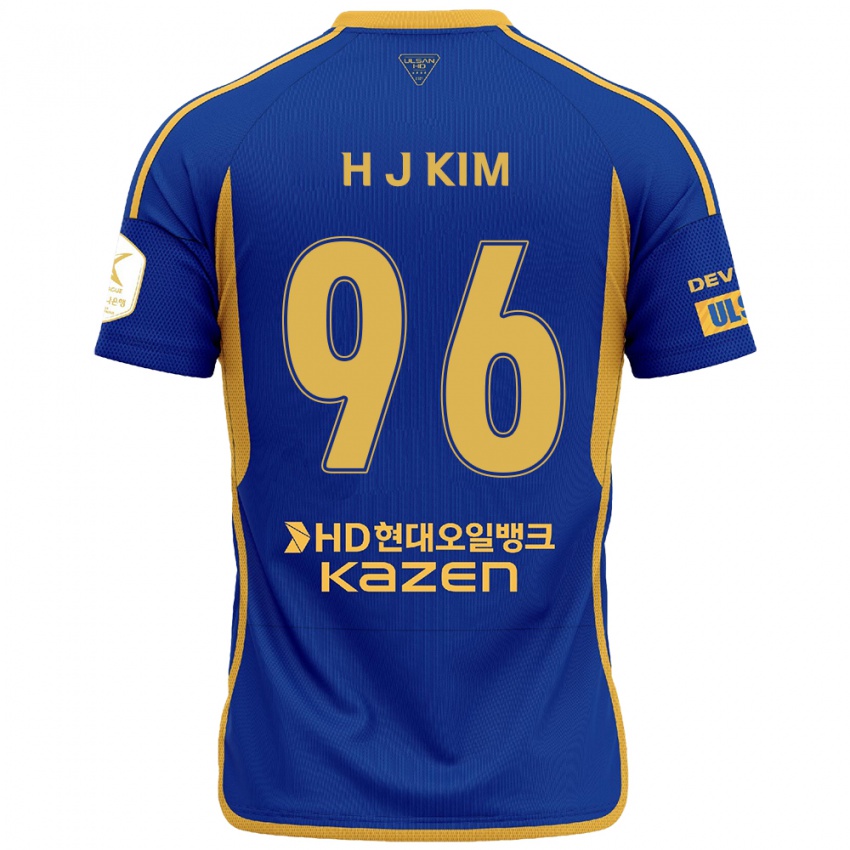 Kinder Ji-Hyun Kim #96 Blau Gelb Heimtrikot Trikot 2024/25 T-Shirt Belgien