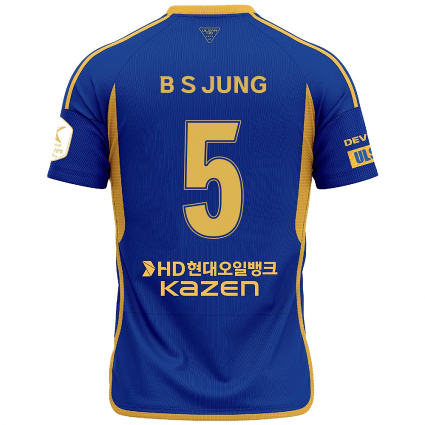 Kinder Seong-Bin Jung #5 Blau Gelb Heimtrikot Trikot 2024/25 T-Shirt Belgien