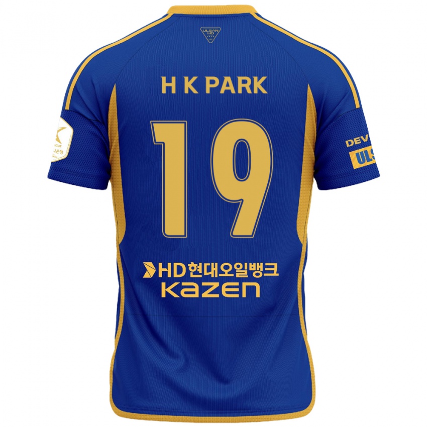 Kinder Kang-Hyun Park #19 Blau Gelb Heimtrikot Trikot 2024/25 T-Shirt Belgien