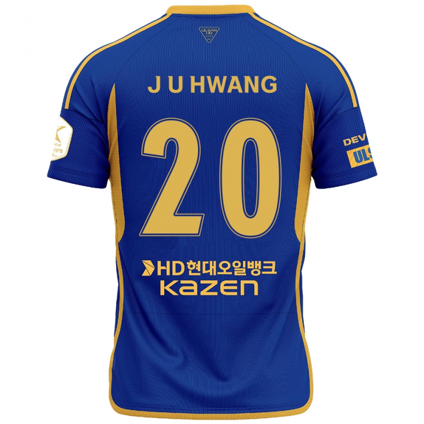 Kinder Ui-Jun Hwang #20 Blau Gelb Heimtrikot Trikot 2024/25 T-Shirt Belgien