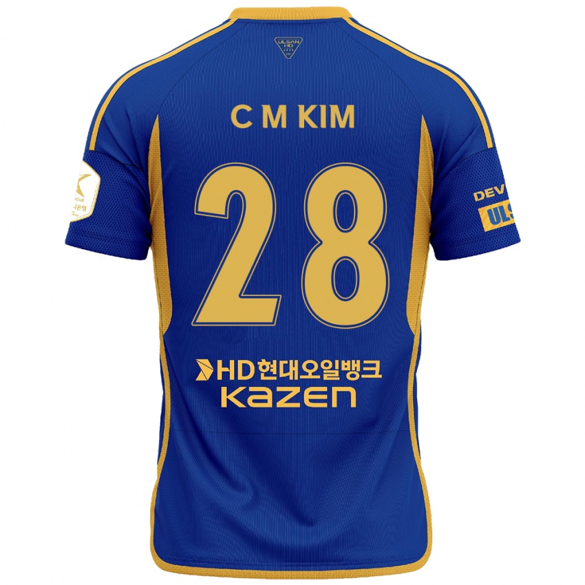 Kinder Min-Chan Kim #28 Blau Gelb Heimtrikot Trikot 2024/25 T-Shirt Belgien