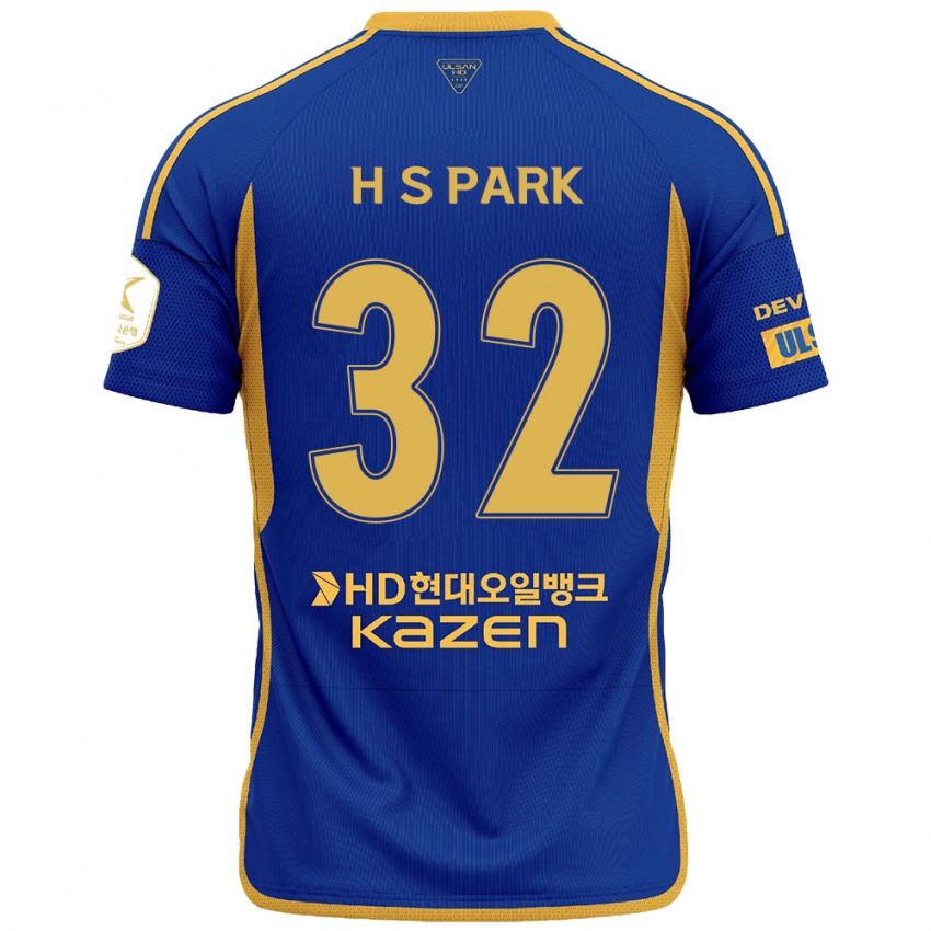 Kinder Sung-Hyun Park #32 Blau Gelb Heimtrikot Trikot 2024/25 T-Shirt Belgien