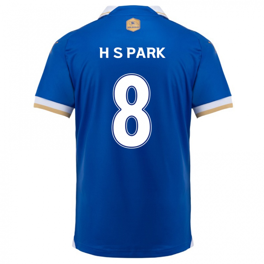 Kinder Sang-Hyeok Park #8 Blau Weiss Heimtrikot Trikot 2024/25 T-Shirt Belgien