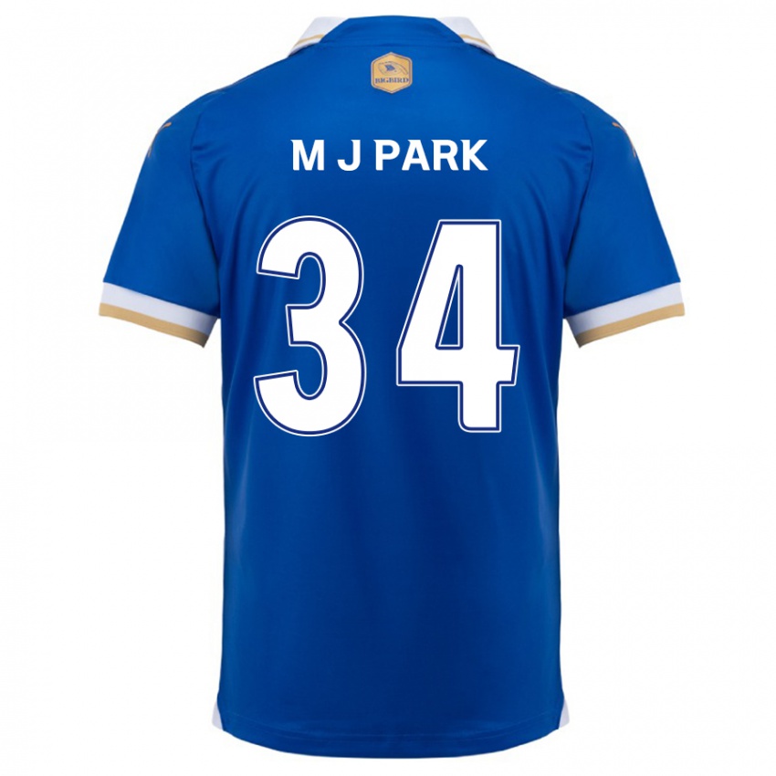 Kinder Ji-Min Park #34 Blau Weiss Heimtrikot Trikot 2024/25 T-Shirt Belgien