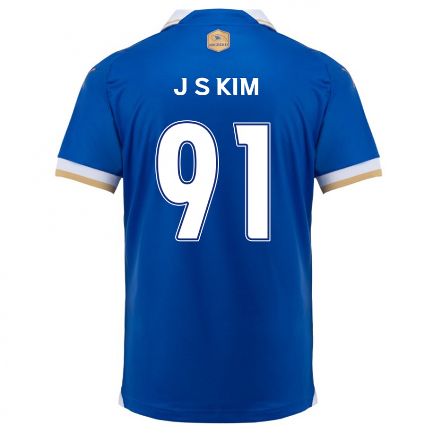 Kinder Seong-Ju Kim #91 Blau Weiss Heimtrikot Trikot 2024/25 T-Shirt Belgien