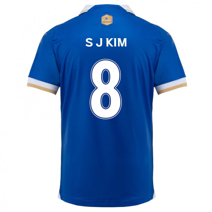 Kinder Ji-Sung Kim #8 Blau Weiss Heimtrikot Trikot 2024/25 T-Shirt Belgien