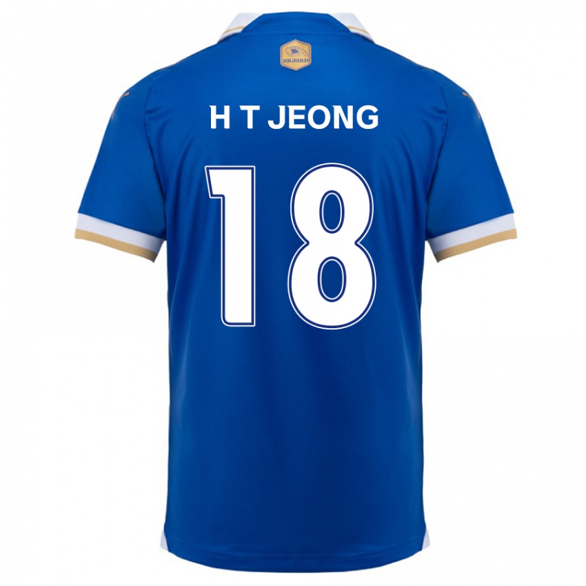 Kinder Tae-Hwan Jeong #18 Blau Weiss Heimtrikot Trikot 2024/25 T-Shirt Belgien