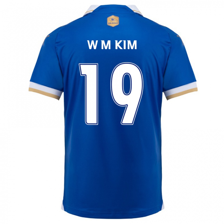 Kinder Min-Woo Kim #19 Blau Weiss Heimtrikot Trikot 2024/25 T-Shirt Belgien