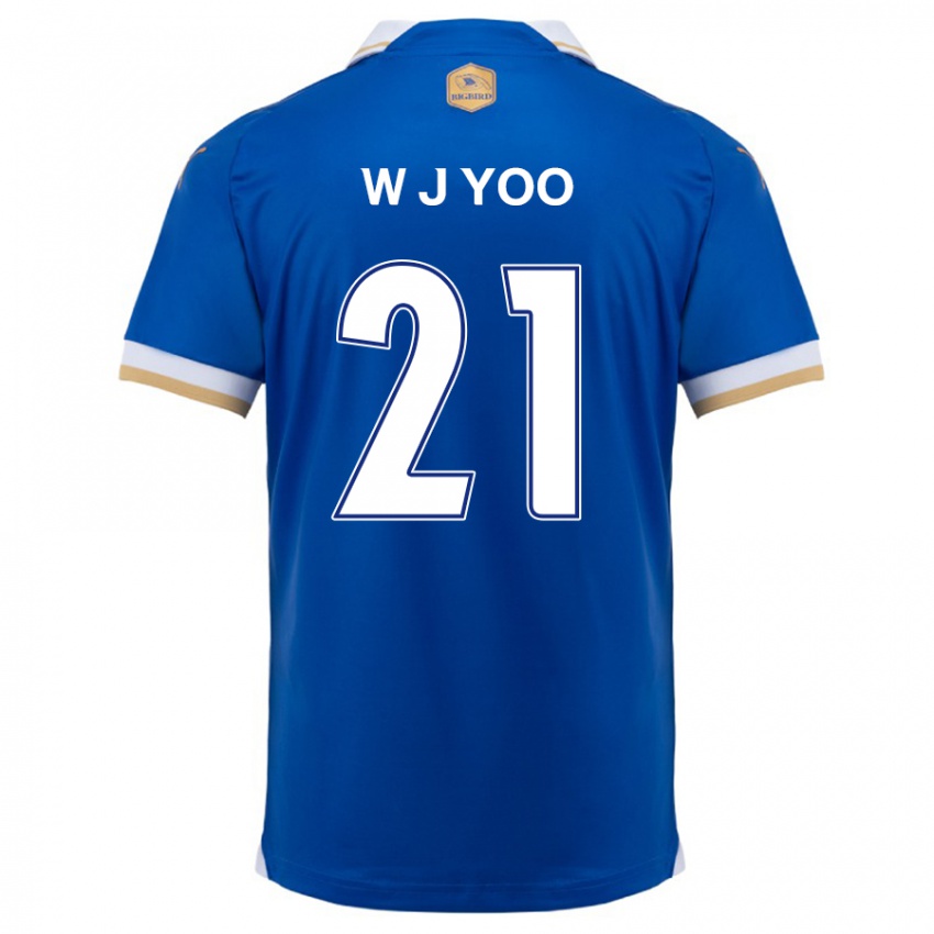 Kinder Jin-Wook Yoo #21 Blau Weiss Heimtrikot Trikot 2024/25 T-Shirt Belgien