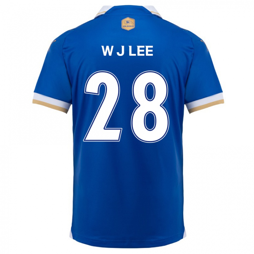 Kinder Jun-Woo Lee #28 Blau Weiss Heimtrikot Trikot 2024/25 T-Shirt Belgien