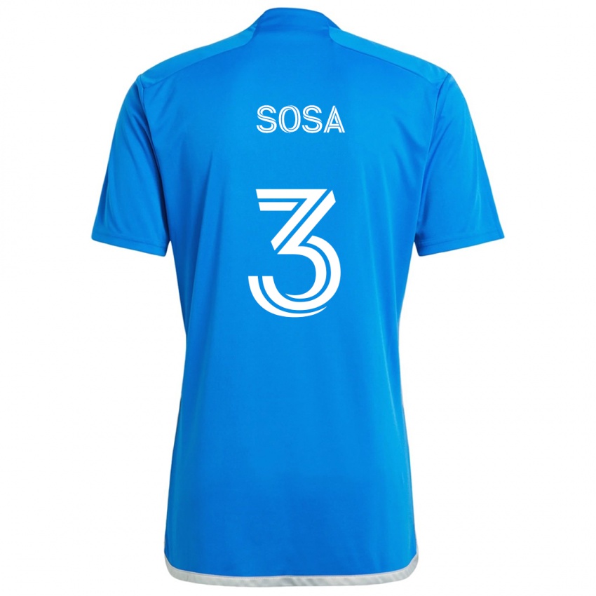 Kinder Joaquín Sosa #3 Blau Weiss Heimtrikot Trikot 2024/25 T-Shirt Belgien