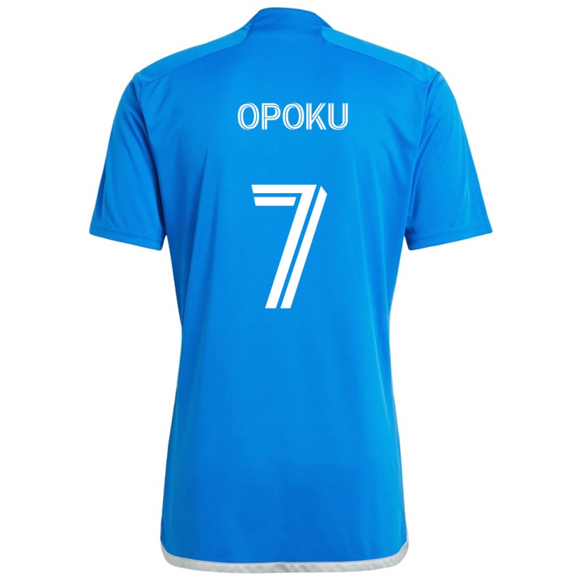 Kinder Kwadwo Opoku #7 Blau Weiss Heimtrikot Trikot 2024/25 T-Shirt Belgien