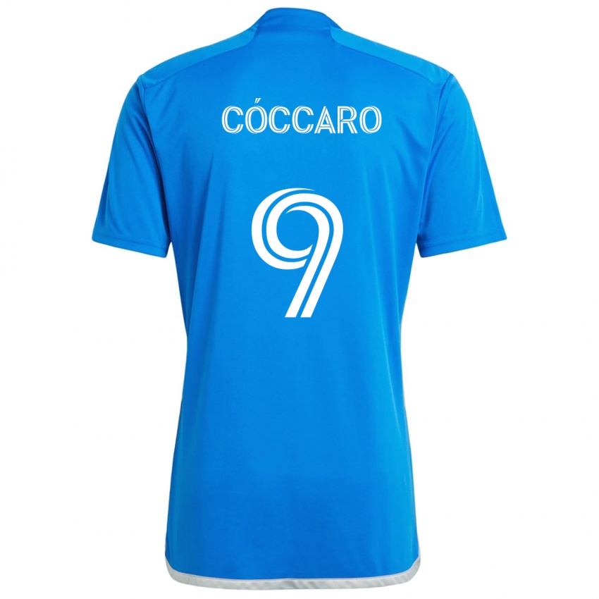 Kinder Matías Cóccaro #9 Blau Weiss Heimtrikot Trikot 2024/25 T-Shirt Belgien