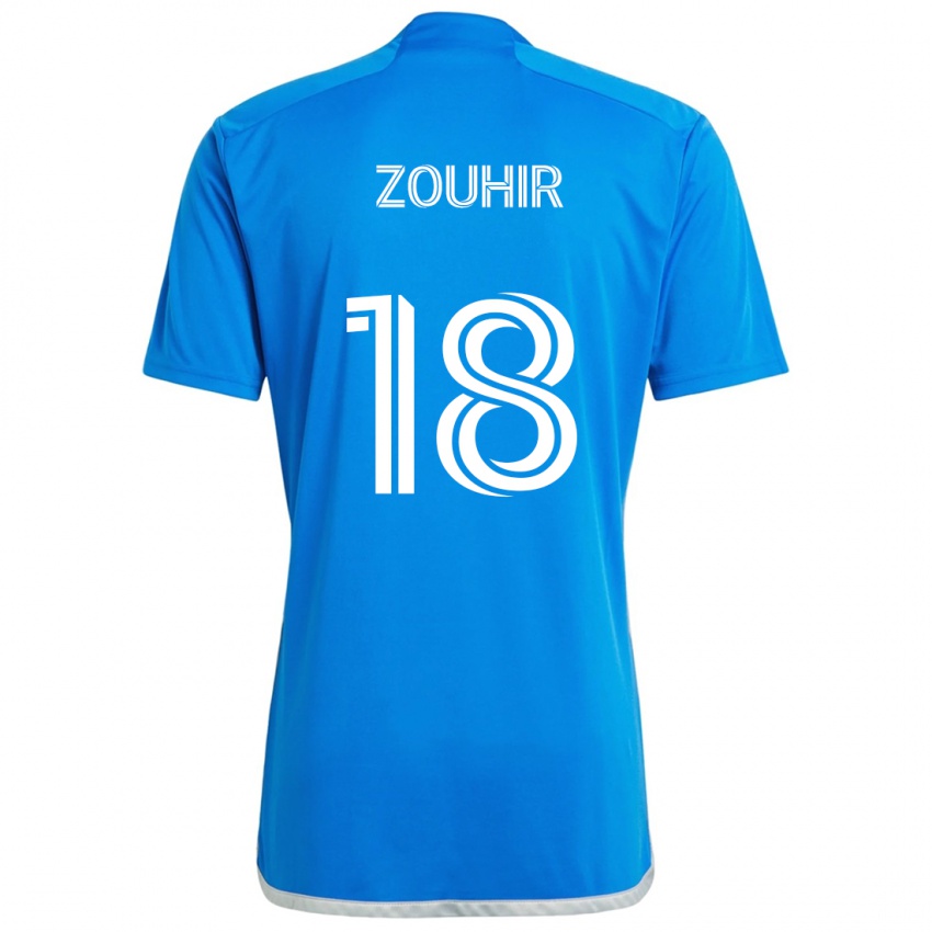 Kinder Rida Zouhir #18 Blau Weiss Heimtrikot Trikot 2024/25 T-Shirt Belgien