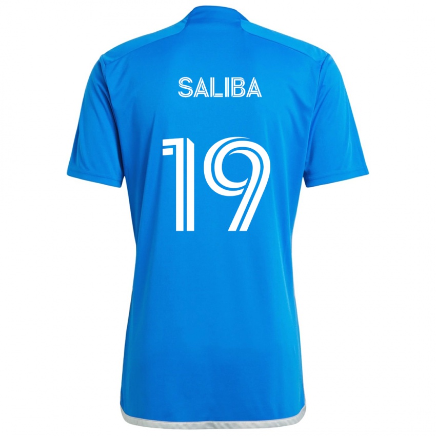 Kinder Nathan-Dylan Saliba #19 Blau Weiss Heimtrikot Trikot 2024/25 T-Shirt Belgien