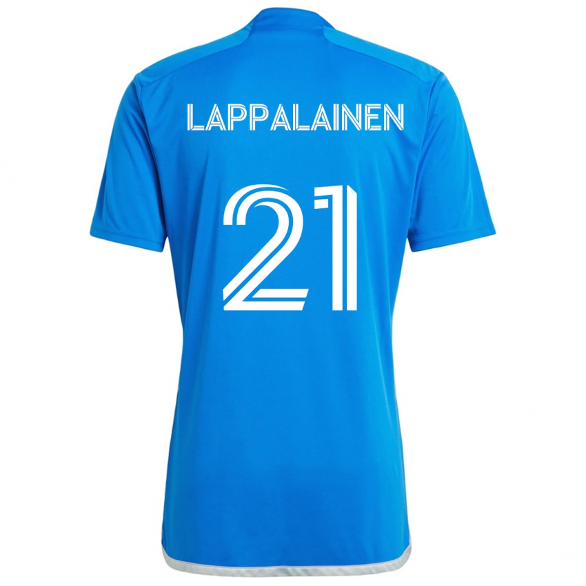 Kinder Lassi Lappalainen #21 Blau Weiss Heimtrikot Trikot 2024/25 T-Shirt Belgien