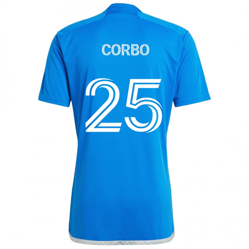 Kinder Gabriele Corbo #25 Blau Weiss Heimtrikot Trikot 2024/25 T-Shirt Belgien