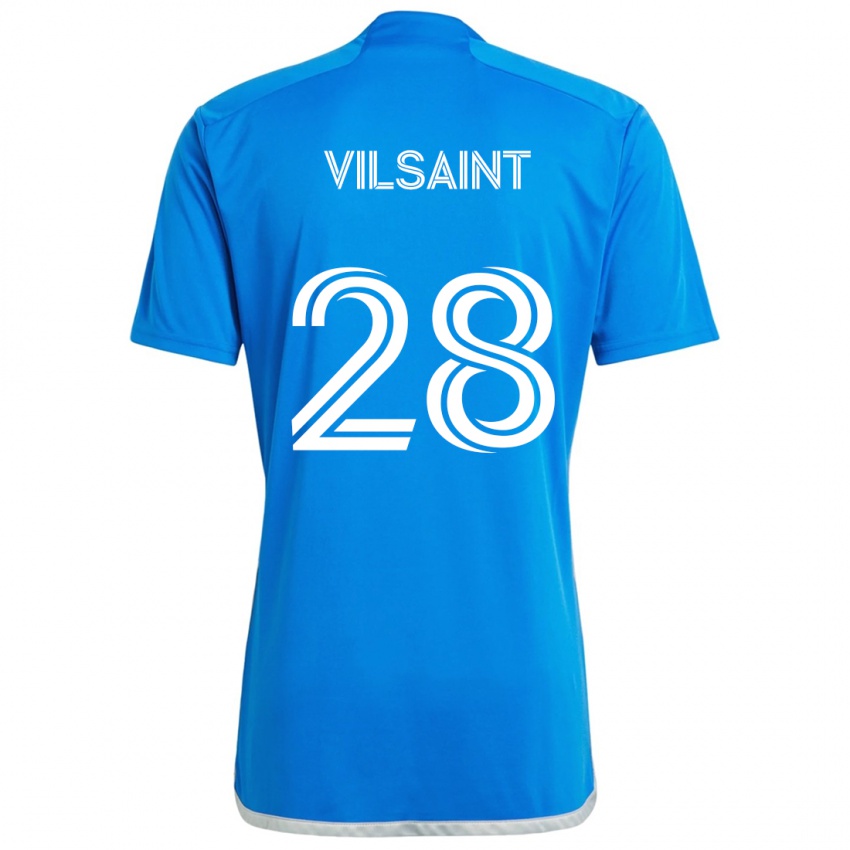 Kinder Jules-Anthony Vilsaint #28 Blau Weiss Heimtrikot Trikot 2024/25 T-Shirt Belgien