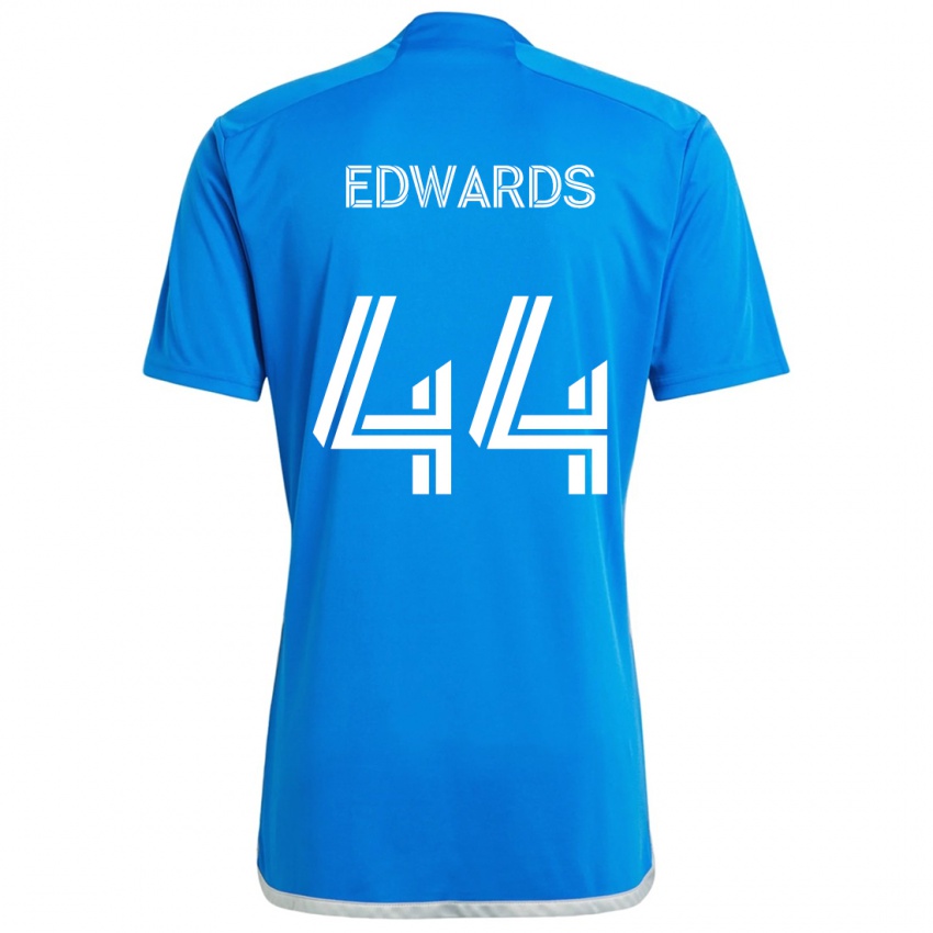 Kinder Raheem Edwards #44 Blau Weiss Heimtrikot Trikot 2024/25 T-Shirt Belgien