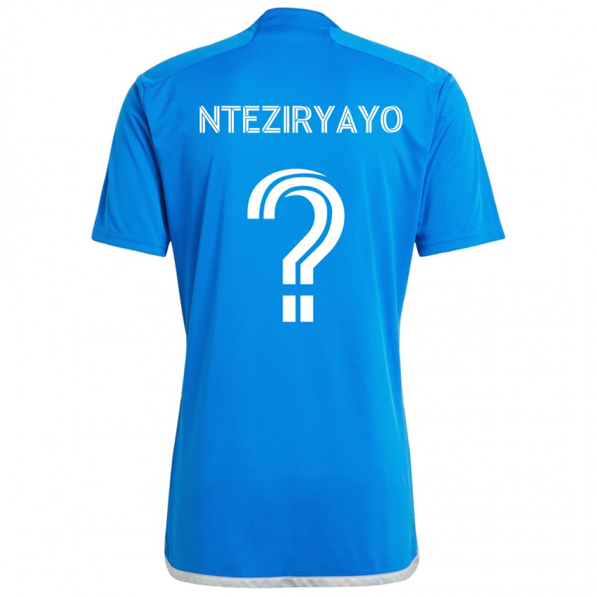 Kinder Josh Nteziryayo #0 Blau Weiss Heimtrikot Trikot 2024/25 T-Shirt Belgien