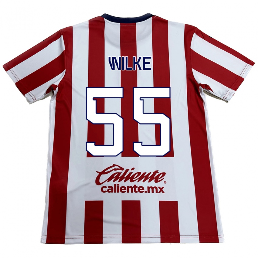 Kinder Teun Wilke #55 Rot-Weiss Heimtrikot Trikot 2024/25 T-Shirt Belgien