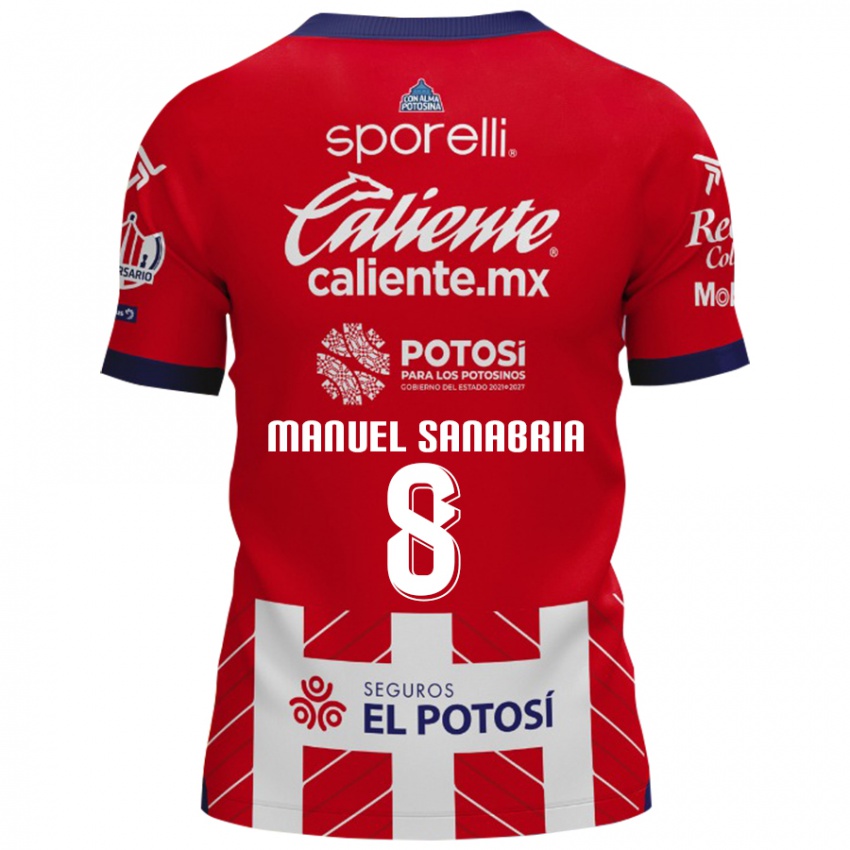 Kinderen Juan Manuel Sanabria #8 Rood Wit Thuisshirt Thuistenue 2024/25 T-Shirt België