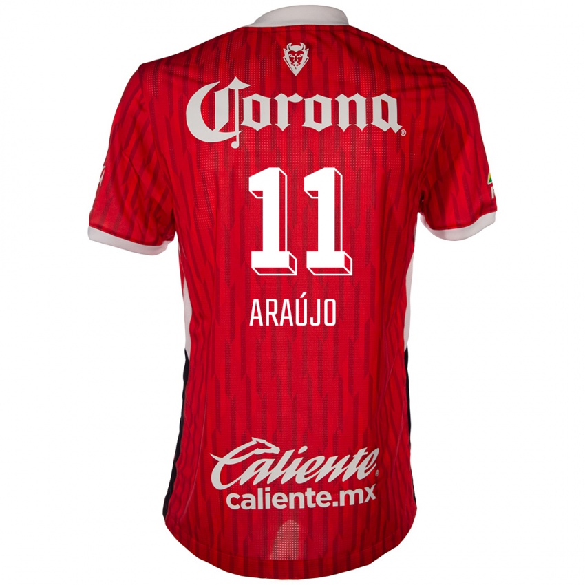 Kinderen Maximiliano Araújo #11 Rood Wit Thuisshirt Thuistenue 2024/25 T-Shirt België