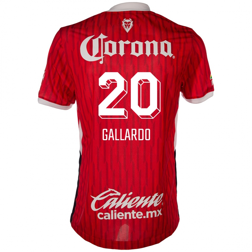 Enfant Maillot Jesús Gallardo #20 Rouge Blanc Tenues Domicile 2024/25 T-Shirt Belgique