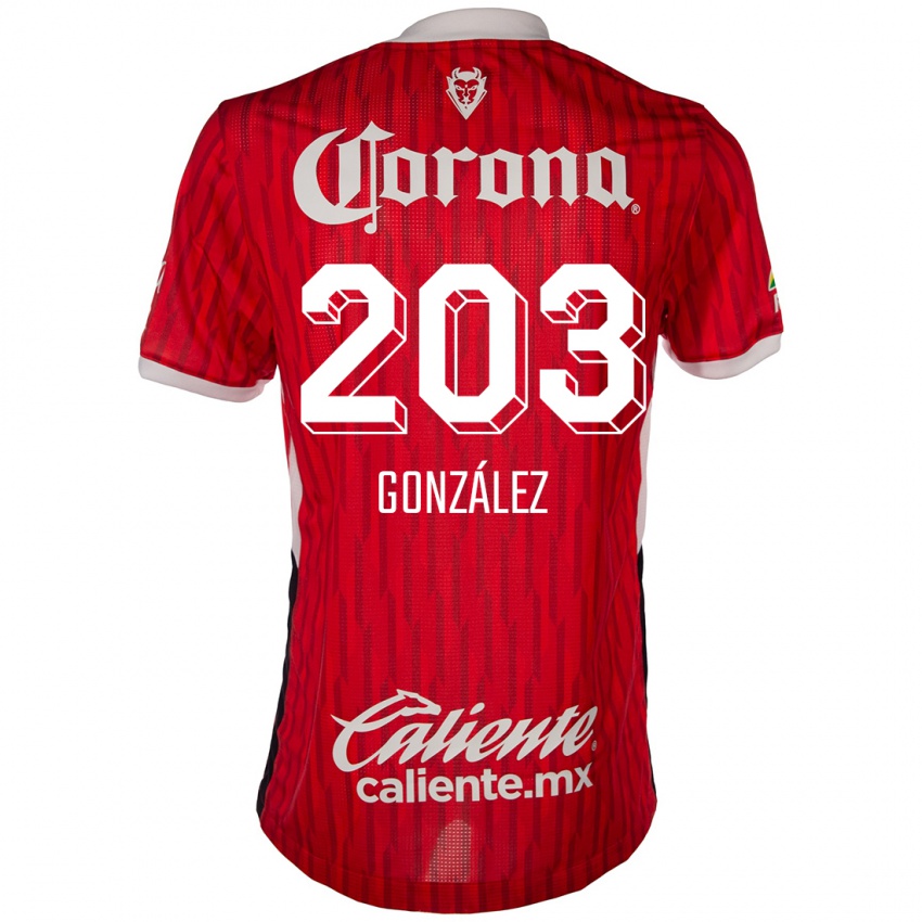 Kinder Luis González #203 Rot-Weiss Heimtrikot Trikot 2024/25 T-Shirt Belgien