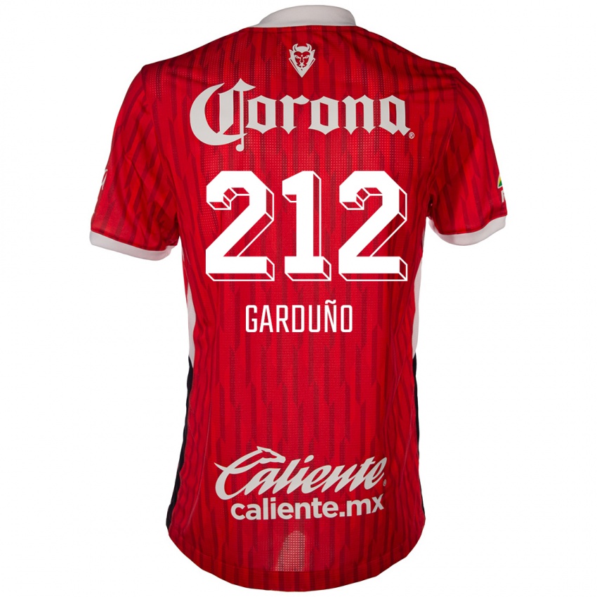 Enfant Maillot Carlos Garduño #212 Rouge Blanc Tenues Domicile 2024/25 T-Shirt Belgique