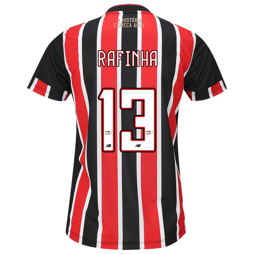 Enfant Maillot Rafinha #13 Noir Rouge Blanc Tenues Extérieur 2024/25 T-Shirt Belgique