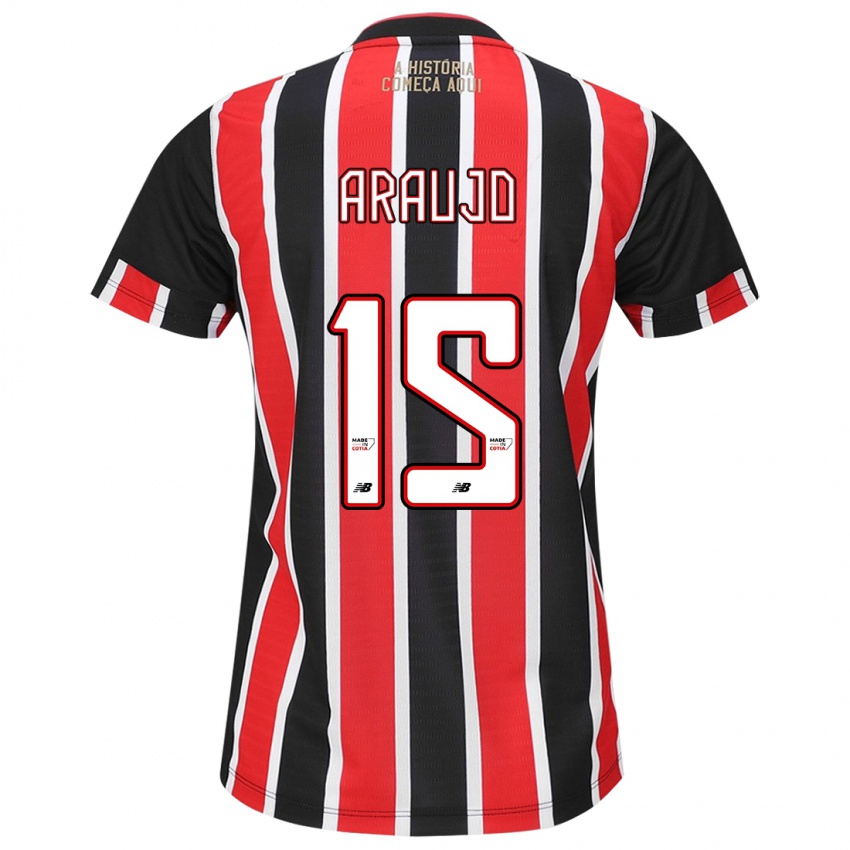 Enfant Maillot Michel Araújo #15 Noir Rouge Blanc Tenues Extérieur 2024/25 T-Shirt Belgique