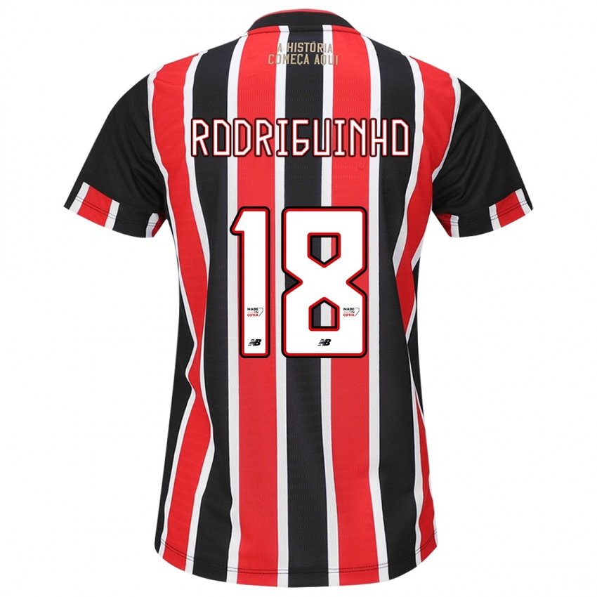 Enfant Maillot Rodriguinho #18 Noir Rouge Blanc Tenues Extérieur 2024/25 T-Shirt Belgique