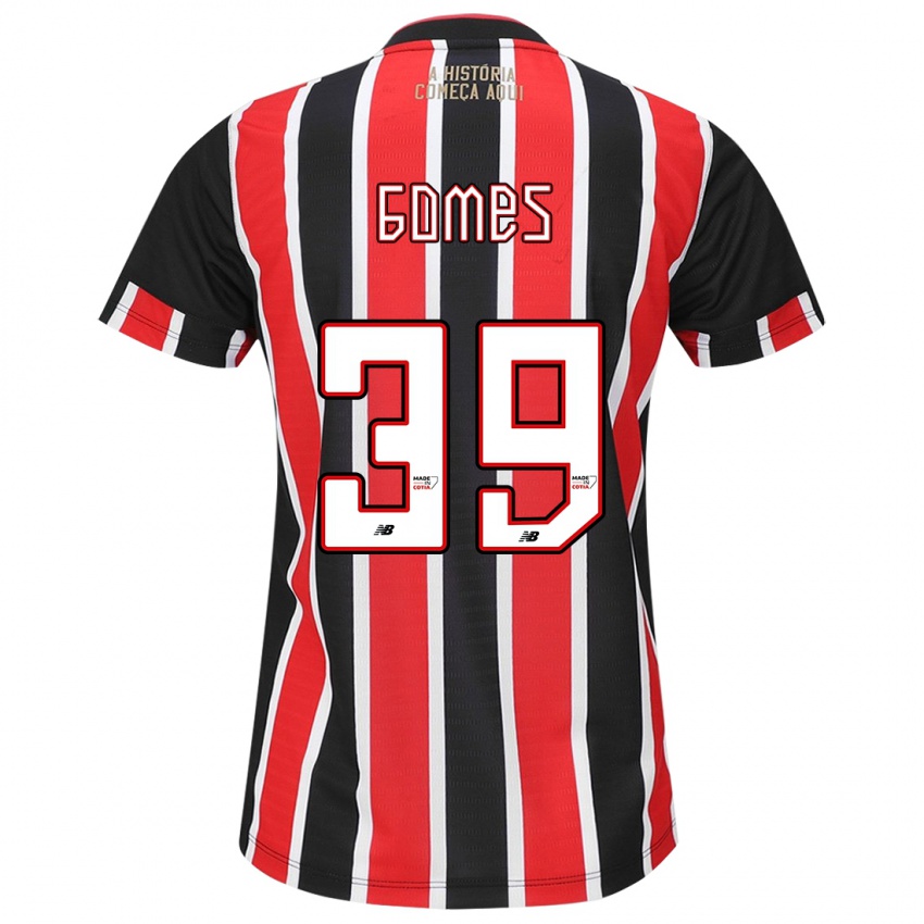 Kinder William Gomes #39 Schwarz Rot Weiß Auswärtstrikot Trikot 2024/25 T-Shirt Belgien